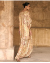 Silk jacquard embroidered kaftan 